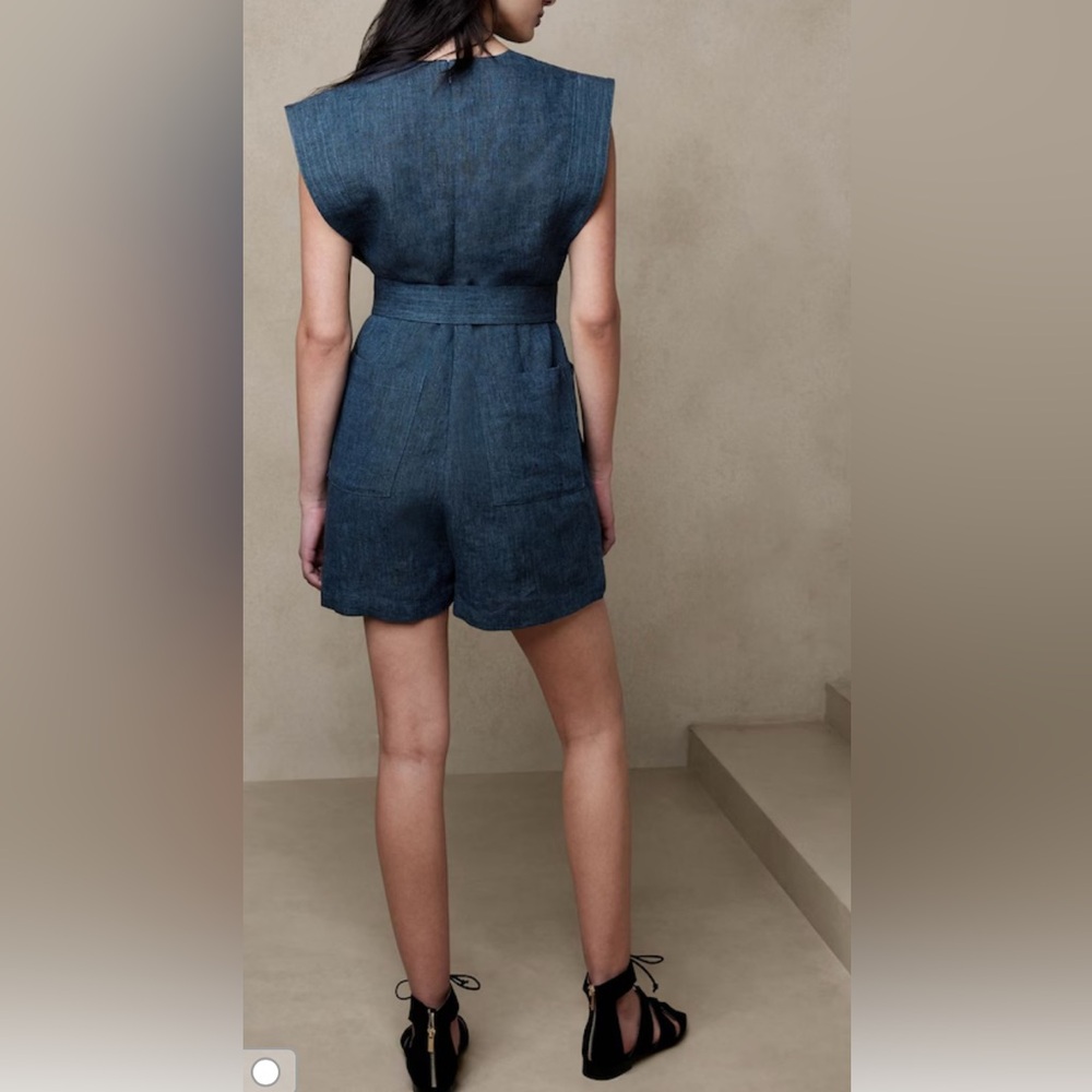 Banana Republic Blue Maxine Linen Playsuit NWT - Picture 4 of 10